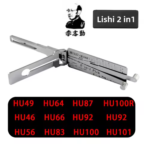 Lishi 2 in 1 tool HU49 HU46 HU56 HU64 HU66 HU83 HU87 HU92 HU100 HU100(10) HU100R HU101 HU162T(8) Top