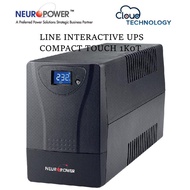 NEUROPOWER COMPACT TOUCH 1K0T 1KVA LINE INTERACTIVE TOUCH SCREEN LCD TO DISPLAY UPS/BACKUP BATTERY
