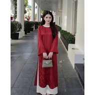 Renovated Ao Dai with Stone Collar 60-93kg (Big Size Huynh Ngoc)