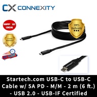 Startech.com USB-C to USB-C Cable w/ 5A PD - M/M - 2 m USB2C5C2M | USB Cable | STARTECH Cable STARTE