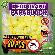 EASYWARE 2024 [20PCS SET BUNDLE] Para Block Deodorant Toilet Ubat Gegat Serai Wangi Penghalau Lipas 