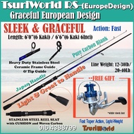 TsuriWorld RS (Europe) HighCarbon 12-30lb/20-40lb 6ft-6ft6in 2-Piece Spinning Fishing Rod Joran Ring