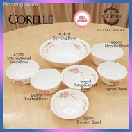 ▥™Corelle Country Rose RS Loose Bowl / Classy Square Round Soup Serving Dessert Rice Cereal Noodle Mangkuk