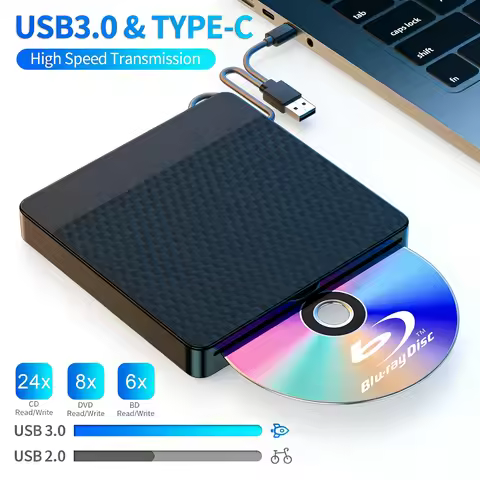 External Blu Ray Drive USB3.0 Type C Slot-in BD Burner Portable 3D BD-RE Drive BD DVD CD Recorder Pl