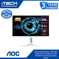 AOC Q27G4SL/WS/69 27" QHD 320Hz (2560x1440) 0.3ms MPRT/1ms GTG Fast IPS Polarized Gaming Monitor