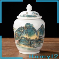 [HOMYL2] Ceramic Ginger Jar Asian Ginger Jar Multi Purpose Chinoiserie Crafts Vase for
