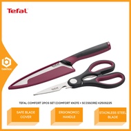 Tefal Comfort Set 2pcs Sciss+Knife Safe Blade Cover Ergonomic Handle K250S2 Set Pisau Dan Gunting