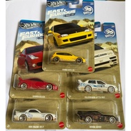 Hotwheels Fast & Furious Race Off Celica,Mazda RX-7,VW Jetta Mk3,HondaS2000,Honda Civic EG 26e