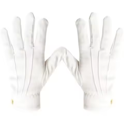 2pcs Cotton Blend Billiard Referee Gloves Full Finger Snap Cuff White Cotton Billiard Referee Snug F