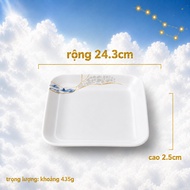 Square Plate 400-9.6 Melamine A8 Snow Van Turquoise – Luxurious Tan Chinese Style