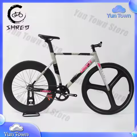 Fixed Gear Track Bike for Single Speed Fixie Bicycle 700C Aluminum Frame Carbon Fork with 48T Cranks
