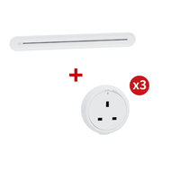 Schneider施耐德32A 250V明裝電力軌道附3個三極插座800mm A3J3PTSM08_WE - 月影白