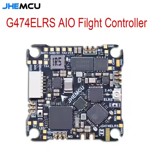 JHEMCU G474ELRS AIO Flight Controller Built-in 2.4G Receiver OSD 8MB Black Box 1-2S 25x25mm for FPV
