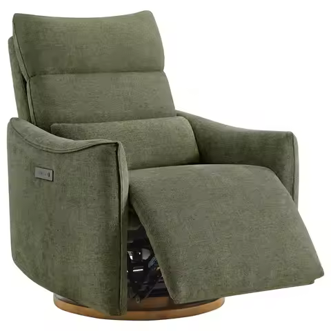 Power Swivel Glider Recliner Chair, Nursery Rocking Seat, Moss Green, Custom