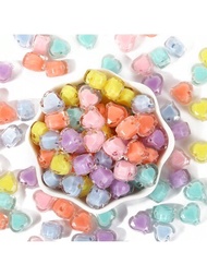 30-100 piezas Cuentas acrílicas de corazón de amor colorido de 12 mm sueltas para hacer joyas, suministros de pulsera y collar DIY