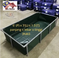 6x3x1.5 kaki Kolam Kanvas Ternak Udang Ikan / Canvas Pond For Shrimp & Fish Free Tank Connector dan 