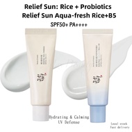 【Local stock 】BOJ Relief Sun Aqua-Fresh Rice + B5 Sunscreen SPF50 PA++++ 50ml UV Protection,Sunscree