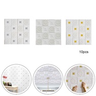 Readystock❤️10x 3D Tile Carved Wall Sticker Self-adhesive Waterproof Foam Panel