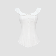 (AC04) DALLA Áo kiểu cổ bèo cánh tiên