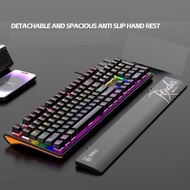 Bàn phím cơ led có dây gaming chính hãng DEIOG - GROWNTECH - M105 kèm giá kê tay led 8 hiệu ứng