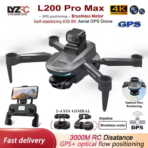 2026 L200 Pro MAX GPS Drone 4K Professional HD Camera 2-Axis Gimbal 5G WIFI FPV 360° Obstacle Avoida