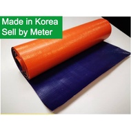 PE Canvas Canopy Fabrics Blue Orange Tarpaulin Waterproof Kain Biru Oren Kanvas Kanopi Khemah - 1 Meter Per Order