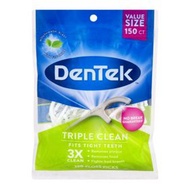 DenTek Triple Clean Floss Pick 3X Clean: Removes Plaque & Food and Fights Bad Breath, 150 Picks