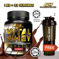 Whey Protein Halal – Vital Whey 1kg/2.2lbs Whey Isolate With 24g Protein 33 Servings - Fast Muscle R