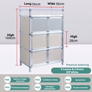 FURNITURE LIFE Stainless Steel Storage Cabinet Kitchen Cabinet Aluminum Alloy Cabinet Storage Cupboa