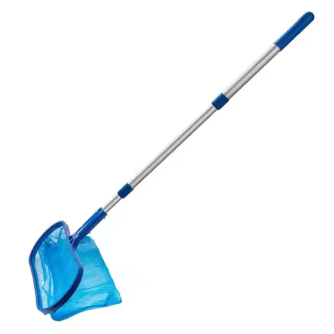 Deep Skimmer Net with 17"-40" Telescopic Pole Leaf Skimmer Fine Mesh Net Rake Net for Cleaning Above