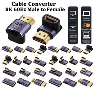 8K 60Hz HDMI 2.1 Cable Adapter Male to Female Cable Converter for HDTV PS4 PS5 Laptop 4K HDMI Extender Male to Female Converter