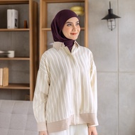 KEMEJA Deyn Scarf - V Stripe Shirt - Stripe Shirt