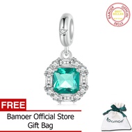 BAMOER 925เงินสเตอร์ลิงสีเขียวอ่อนเสน่ห์ลูกปัดสร้อยข้อมือสร้อยคอเครื่องประดับ DIY 925ลูกปัด BSC1039ล