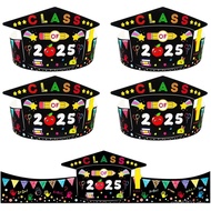 24 PCS Mahkota Pengijazahan Prasekolah untuk Kanak-kanak Topi Pengijazahan Kertas Boleh Laras untuk 