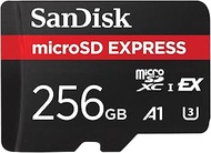SanDisk Micro SD Express, 256GB micro SD card, Read speeds up to 880 MB/s, Write Speeds up to 480MB/