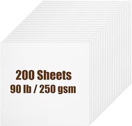 200 Sheets White Cardstock 12x12" Scrapbook Paper 90lb/250 gsm Thick Paper Heavy Cardstock 12 Inch Card Stock Printer Paper for DIY Cards, Paper Crafting, Drawing, Invitations, Menus, Wedding