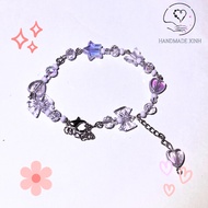 Homemade handmade bracelets with many charms for women and beautiful heart star bracelets