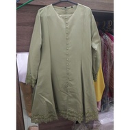 Preloved baju kurung sage green