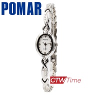 Pomar นาฬิกาข้อมือผู้หญิง สายสแตนเลส รุ่น PM63517SS02 (สีเงิน / หน้าปัดขาว )