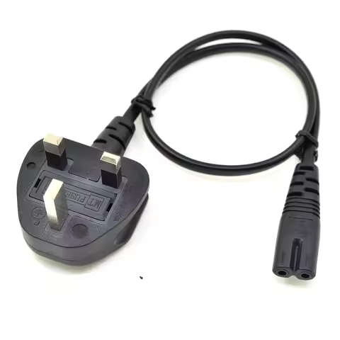 Short Digital Portable Conversion Power Cable BS1363 UK HK 3pin Plug to IEC320 C7 Cord 30cm 2x0.75mm