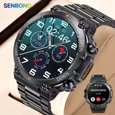 SENBONO 1.39Inch Bluetooth Call Smart Watch Men Sport Waterproof Fitness Tracker 400mAh Smartwatch F