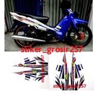 STICKER STIKER STRIPING LIS BODY MOTOR VEGA R LAMA TAHUN 2004 WARNA PUTIH BIRU