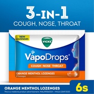 [East Malaysia] Vicks VapoDrops Lozenges - Orange Menthol 6 Lozenges