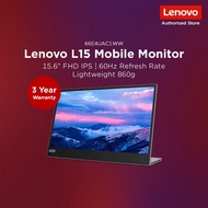 Lenovo L15 Mobile Monitor | 15.6" 60Hz IPS (1920x1080) Display | Height Adjust Stand | USB-C |3Y War