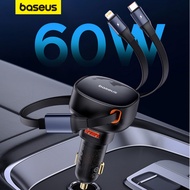 Baseus 60W Fast Charger with Drawstring Type C & Ip for Eastern Cars Car Charger Car Charger Fast Ch