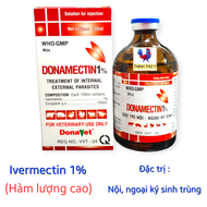 DONAMECTIN 1% (100ml) - Ivermectin hàm lượng cao. Tr.i ve bọ chét xà mâu trên chó