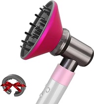 AFDD Adaptor and Diffuser Compatible with Dyson Airwrap, Diffuser Attachment Compatible with Airwrap Styler Converting to Hair Dryer Gifts for Women, Girl (Bright Grey Adaptor with Rose Diffuser)