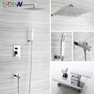 Concealed Shower Set SDSN Chrome Bathroom Shower System Stainless Steel Shower Head Copper Bathroom