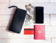 CLAY 黑色粘土拉鍊錢包，你想擁有一個時尚粗獷的成人 CZW-KWK-K 也可以容納智能手機