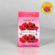 Kamala Vanis Red Rose Incense Cones 20pcs | Strong Floral Aroma | Pooja Prayer Dhoop Cone | Room Fra